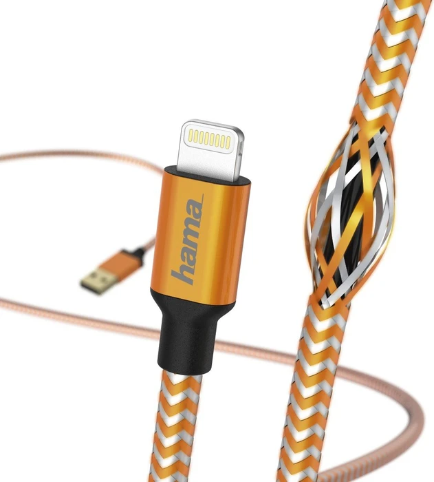 Hama Lade-/Datenkabel Reflective Lightning/USB-A 1.5m orange