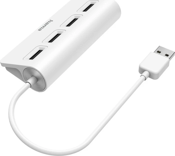 Hama USB-Hub USB 2.0 weiß, 4x USB-A 2.0, USB-A 2.0 [Stecker]