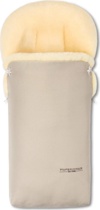 Hofbrucker Putzi Ganzjahres Lammfell-Fußsack beige