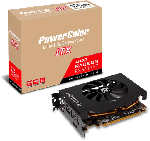 PowerColor Radeon RX 6500 XT ITX, 4GB GDDR6, HDMI, DP