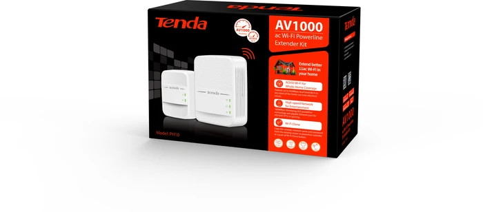 Tenda PH10, Powerline/WLAN-Access Point und Powerline-Adapter Set, 2er-Bundle