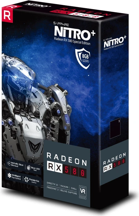 Sapphire Nitro+ Radeon RX 580 8G G5 SE, 8GB GDDR5, DVI, 2x HDMI, 2x DP, lite retail