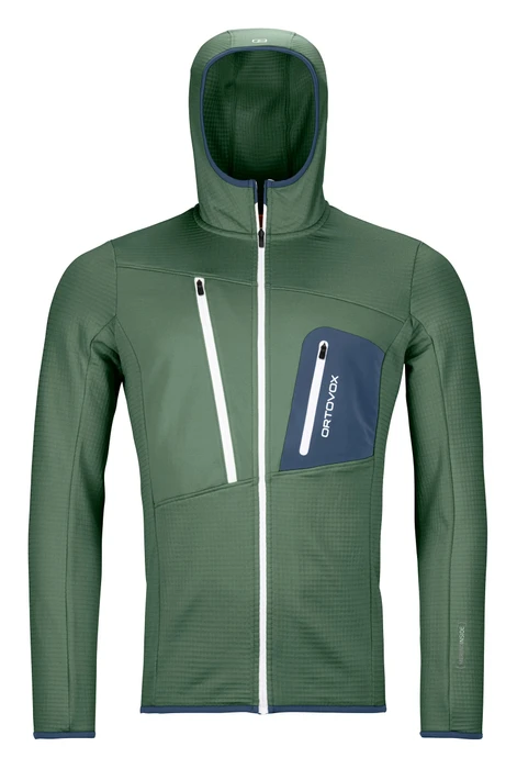 Ortovox Fleece Grid Hoody Funktionsjacke green forest (Herren)