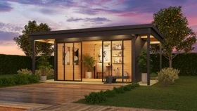 Lasita Maja Domeo 4 Loggia Gartenhaus carbongrau