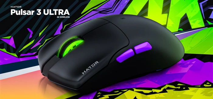 Hator Pulsar 3 Ultra 4K Wireless Gaming Mouse schwarz, USB/Bluetooth