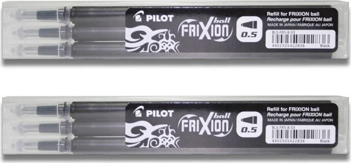 Pilot FriXion Clicker BLS-FR5-S3-B Tintenrollermine 0.3mm schwarz, 3er-Pack