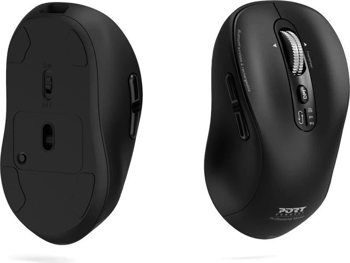 Port Designs Wireless Rechargeable Combo Pro Type C Mouse schwarz, USB-C, USB/Bluetooth