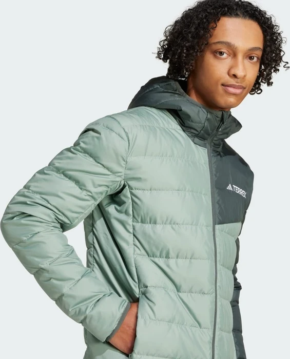 adidas Terrex Multi Light Hooded Daunen Jacke silver green/legend ivy (Herren)