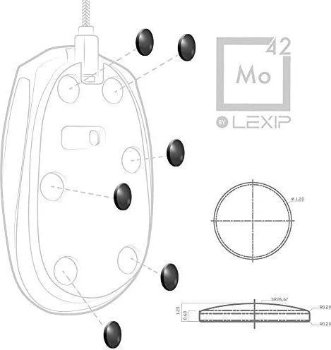 Lexip Mo42 Ceramic Glide Feet, Mausgleiter, schwarz