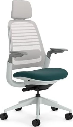 Steelcase Series 1 Bürostuhl mit Kopfstütze, dunkelgrün
