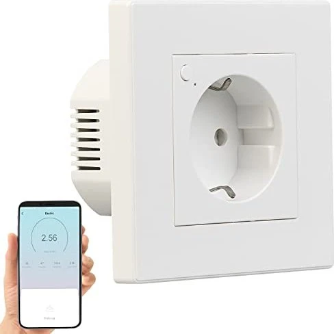 Luminea WLAN-Steckdose, weiß, Unterputz, Smart-Steckdose