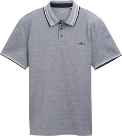 Tom Tailor Piqué mit Stretch Poloshirt kurzarm navy white two tone pique (Herren)