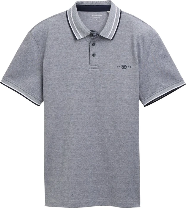 Tom Tailor Piqué mit Stretch Poloshirt kurzarm navy white two tone pique (Herren)