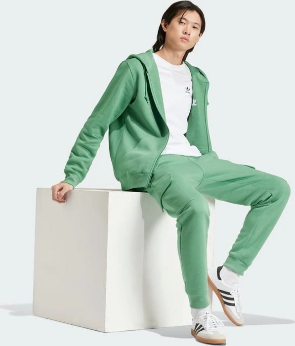 adidas Trefoil Essentials Hoodie preloved green/white (Herren)
