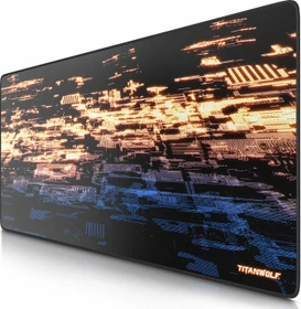 Titanwolf Particle XXL Speed Gaming-Mauspad, schwarz/blau/gelb