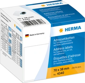 Herma Adressetiketten Schreibmaschine, 70x38mm, weiß, matt, 1er-Pack (250 Etiketten)