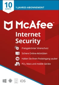 McAfee Internet Security, 3 User, 1 Jahr, ESD (multilingual) (Multi-Device) (MIS00GNR3RDD)
