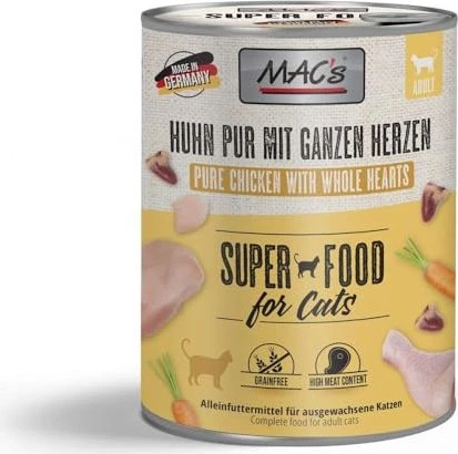 MAC's Cat Huhn mit ganzen Geflügelherzen Adult, 4.80kg (6x 800g)