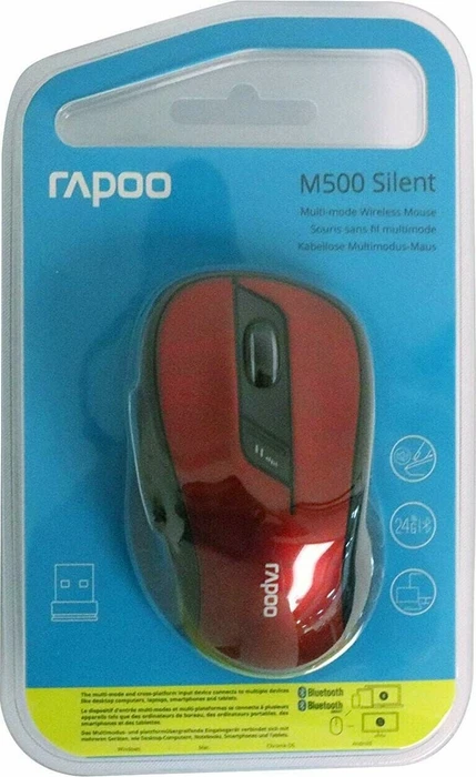 Rapoo M500 Silent Multi-mode Wireless rot, USB/Bluetooth