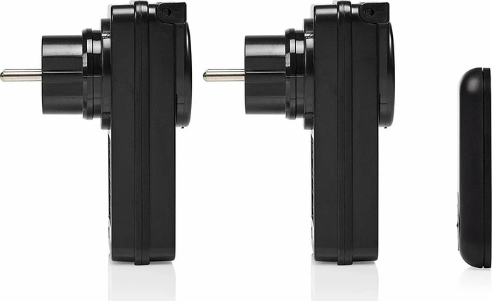 Smartwares SmarthomeBasic SH4-99650 IP44 schwarz, Outdoor-Funksteckdose, 2er Funksteckdosen-Set mit Fernbedienung