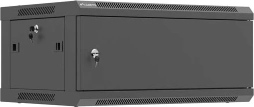Lanberg WF01 Series 19" Wandschrank 4HE, hängend, Flatpack, Stahltür, IP20, RAL 9004, 450mm tief