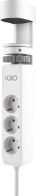 Olympia IOIO SL 3000 Steckdosenleiste mit integrierter Tischhalterung, 3-fach, 1x USB-C/2x USB-A, 1.5m, weiß/rot