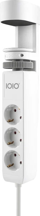 Olympia IOIO SL 3000 Steckdosenleiste mit integrierter Tischhalterung, 3-fach, 1x USB-C/2x USB-A, 1.5m, weiß/rot