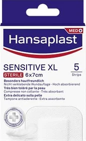 Hansaplast Sensitive XL Steril, 6 x 7cm, 5 Stück