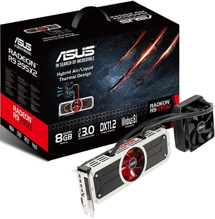 ASUS Radeon R9 295X2, Radeon R9 295X2, 2x 4GB GDDR5, DVI, 4x mDP