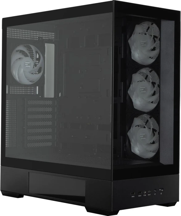 Zalman P40 DS Black, schwarz, Glasfenster