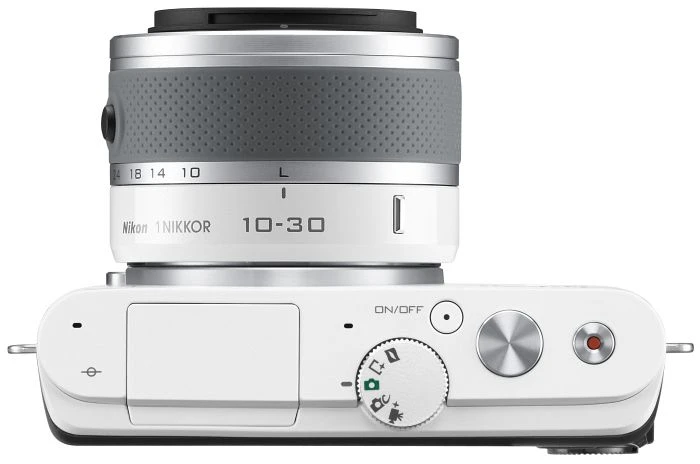 Nikon 1 J3 weiß mit Objektiv 1 NIKKOR 10-30mm 3.5-5.6 VR