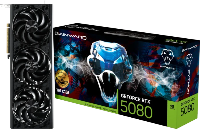 Gainward GeForce RTX 5080 Python III OC, 16GB GDDR7, HDMI, 3x DP