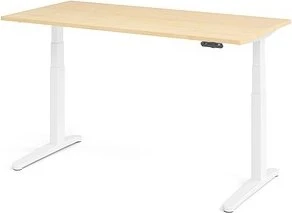 Hammerbacher Ergonomic Aktiv XBHM16 elektrisch höhenverstellbarer Sitz-Steh-Schreibtisch 160x80cm Ahorn/weiß