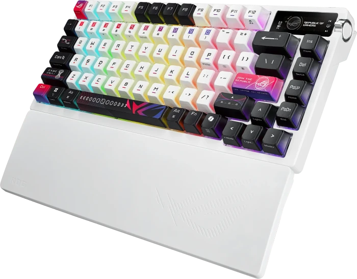 ASUS ROG Azoth X Wireless Gaming Keyboard, PBT, schwarz/weiß, hot-swap, ROG NX SNOW V2, USB/Bluetooth, DE