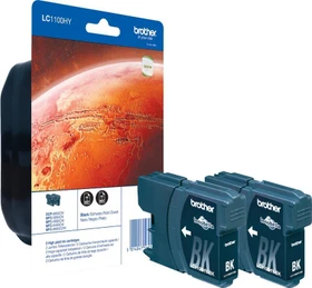 Brother Tinte LC1100HYBK schwarz hohe Kapazität, 2er-Pack
