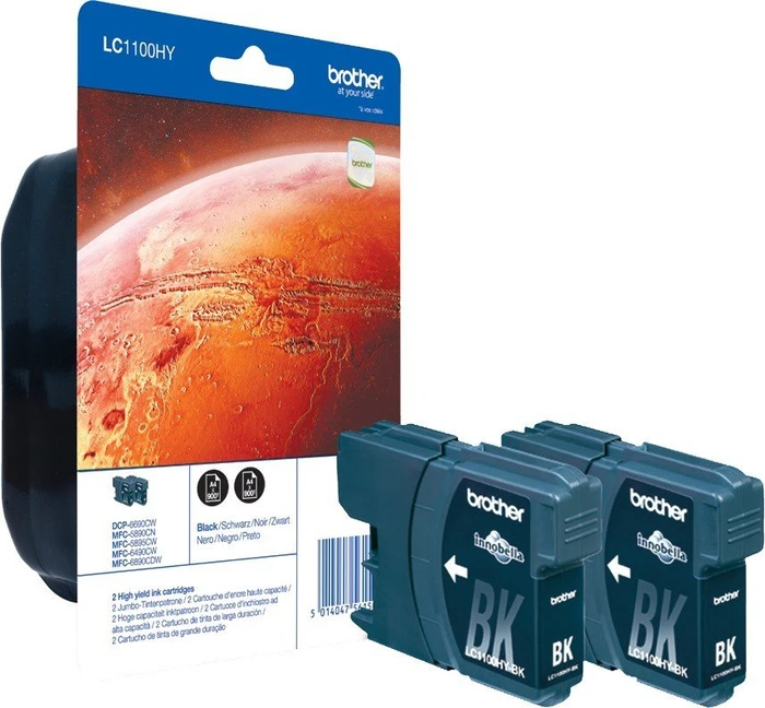 Brother Tinte LC1100HYBK schwarz hohe Kapazität, 2er-Pack