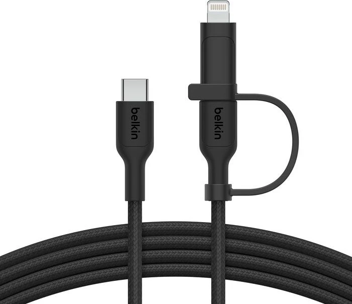 Belkin BoostCharge Pro 2-in-1-Kabel mit USB-C-Stecker und Lightning Connector schwarz
