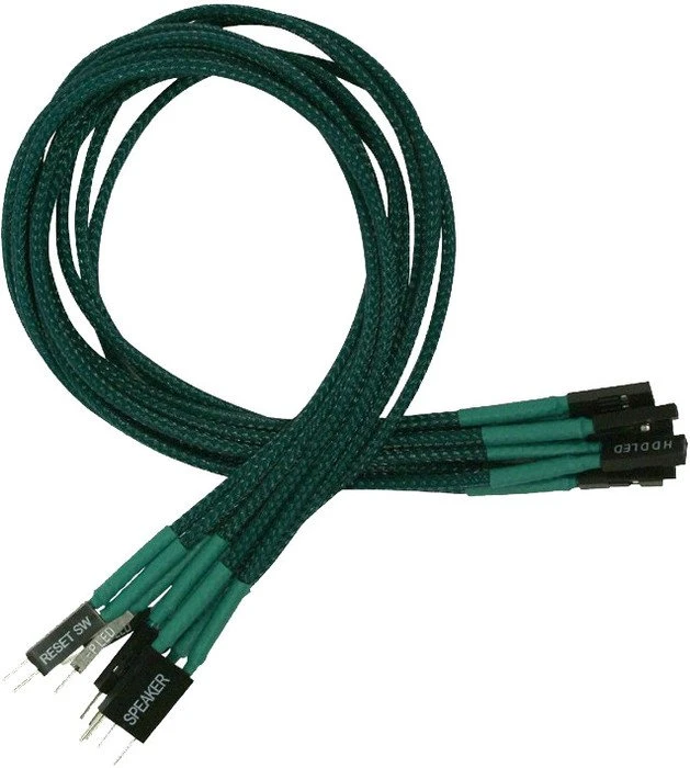 Nanoxia Frontpanel Verlängerung 30cm, sleeved, grün