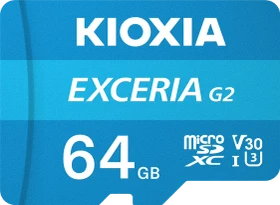 KIOXIA EXCERIA G2 R100/W50 64GB, UHS-I U3, A1, Class 10
