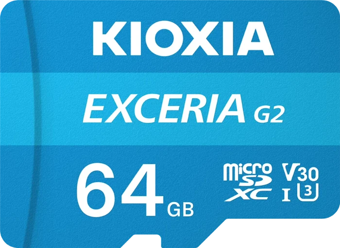 KIOXIA EXCERIA G2 R100/W50 64GB, UHS-I U3, A1, Class 10