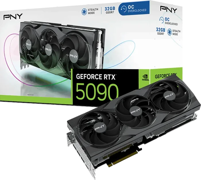 PNY GeForce RTX 5090 Overclocked Triple Fan, 32GB GDDR7, HDMI, 3x DP