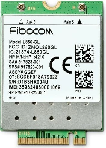HP XMM 7360 Drahtloses Mobilfunkmodem 4G LTE M.2 Card 150 Mbps (3FB01AA#AC3) Image