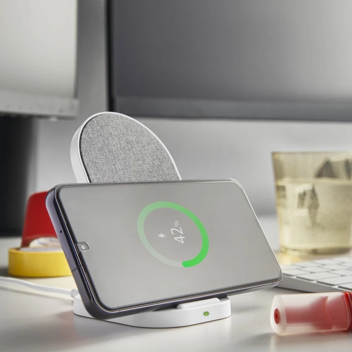 Hama Wireless Charger QI-FC10S-Fab 10W kabellose Smartphone-Ladestation weiß