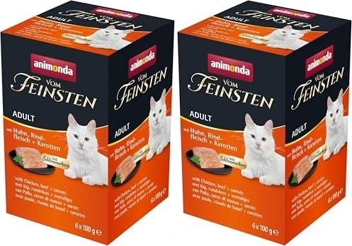 animonda Vom Feinsten Adult Huhn, Rindfleisch, Karotten, 600g (6x 100g)