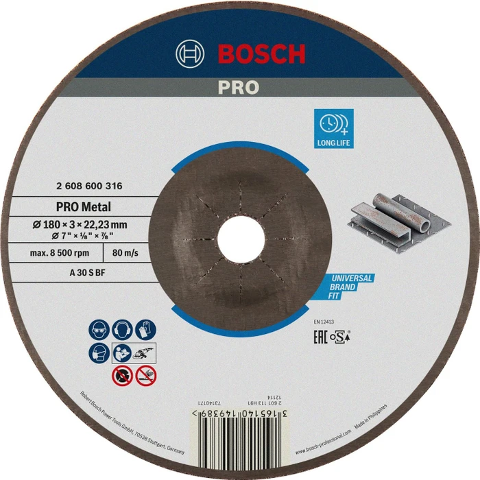 Bosch Professional A30SBF Expert for Metal Trennscheibe, 180x3x22.23mm, 1 Stück