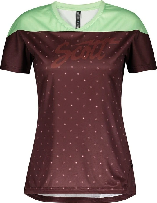 Scott Trail Flow Trikot kurzarm maroon red/mint green (Damen)