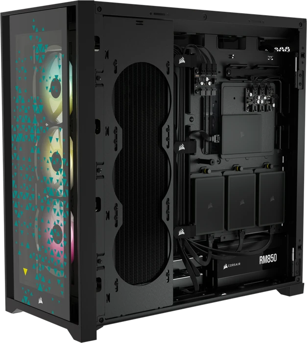 Corsair iCue 5000X RGB Signature Series Triptych, schwarz, Glasfenster