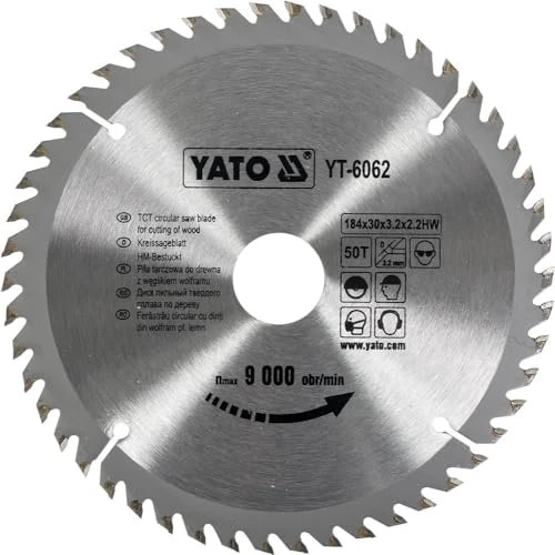 Yato YT-6062 HM Kreissägeblatt 50Z, 184x2.2x30mm, 1 Stück