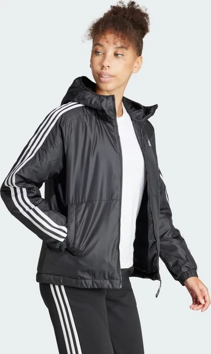 adidas Essentials 3-Streifen Insulated Hooded Jacke schwarz (Damen)
