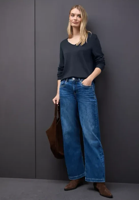 Street One V-Neck Pullover deep blue (Damen)
